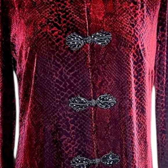 Vintage Red Velvet Jacket - Picture 4 of 4